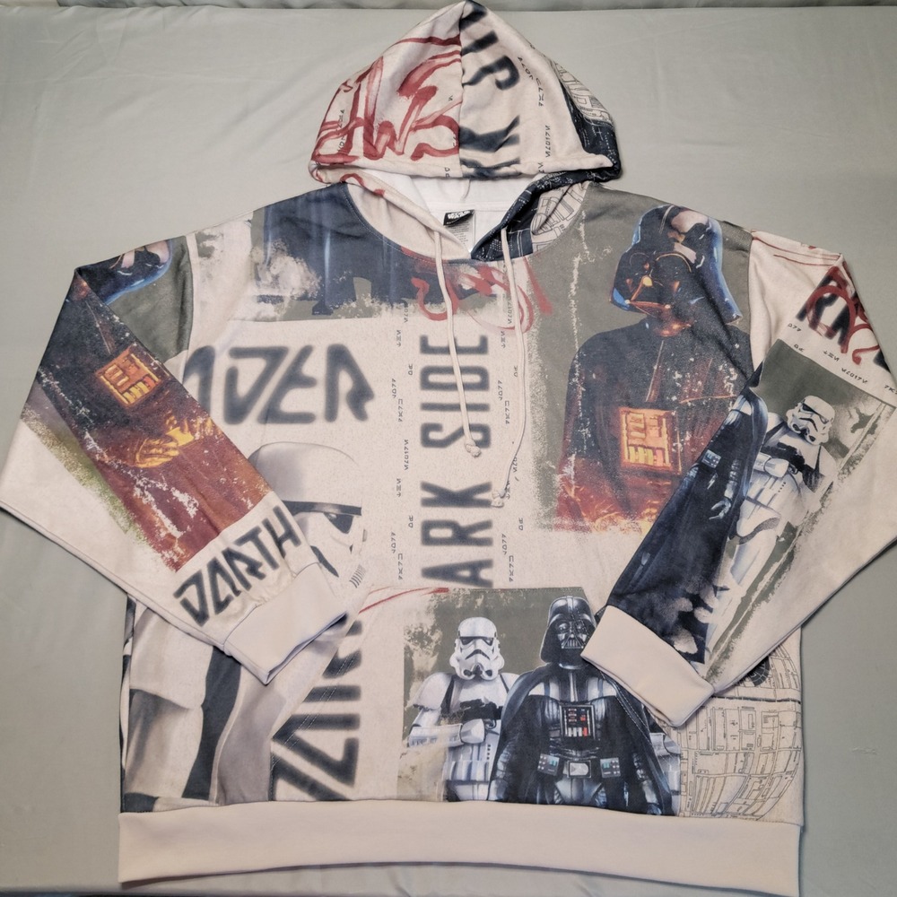 Star Wars Hoodie Mens XL Birch Multi Darth Vader Stormtrooper Dark Side XRSNL28